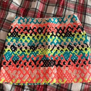 Milly woven neon colored mini skirt Size 2